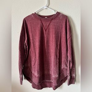 Dis-stressed Red Long Sleeve Top